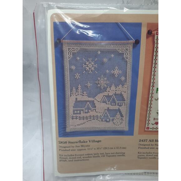 Vintage The Creative Circle Needlework Kit 2810 Snowflake Village - Picture 3 of 7